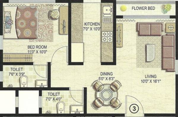 Akshay Sai Astha (1BHK+1T (780 sq ft) 780 sq ft)