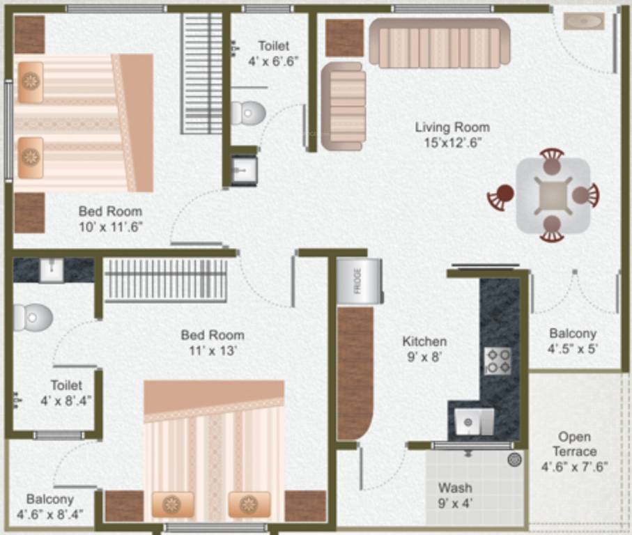 Ratnakar Realty Resicom (2BHK+2T (1,050 sq ft) 1050 sq ft)