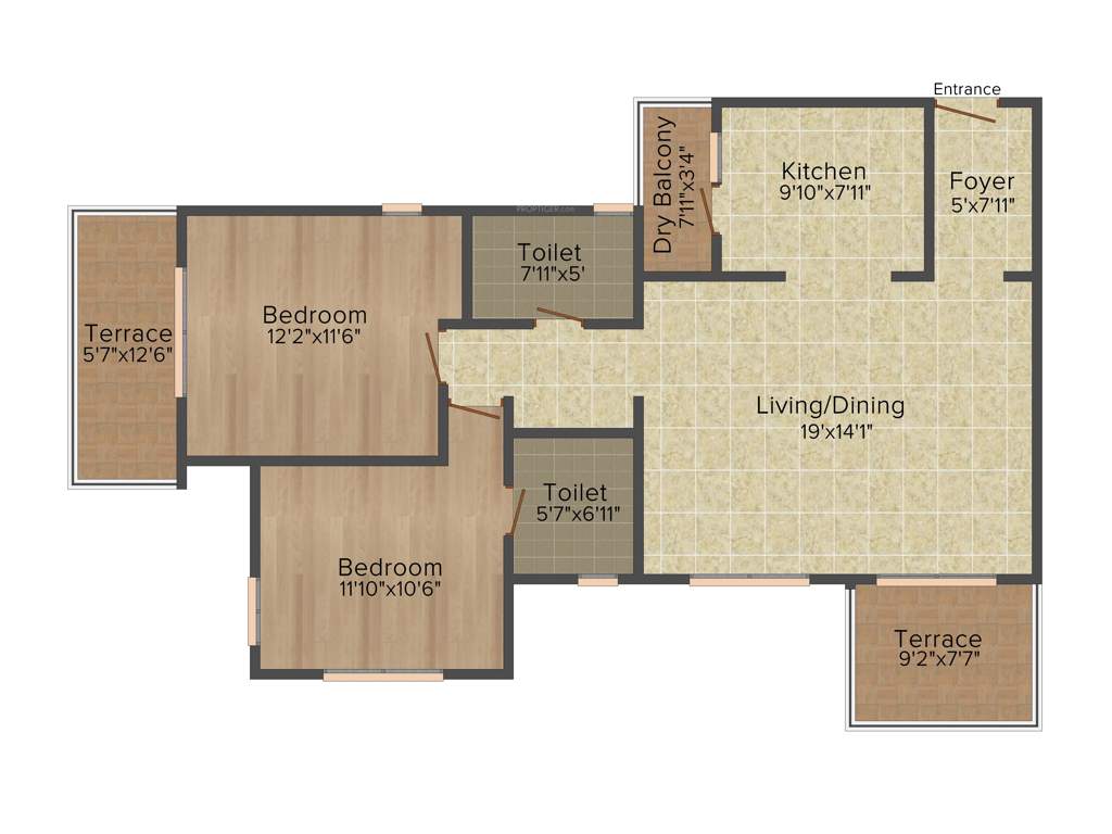 Vishwa Aseem Vishwa (2BHK+2T (1,281 sq ft) 1281 sq ft)