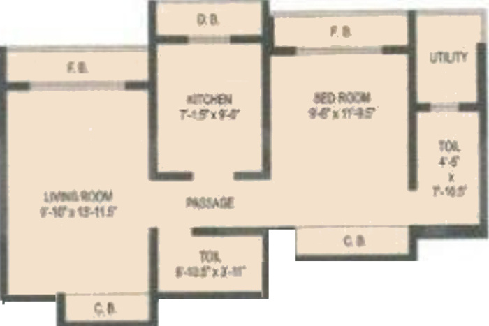 Akanksha Enterprises Pioneer Floor Plan (1BHK+1T (435 sq ft) 435 sq ft)