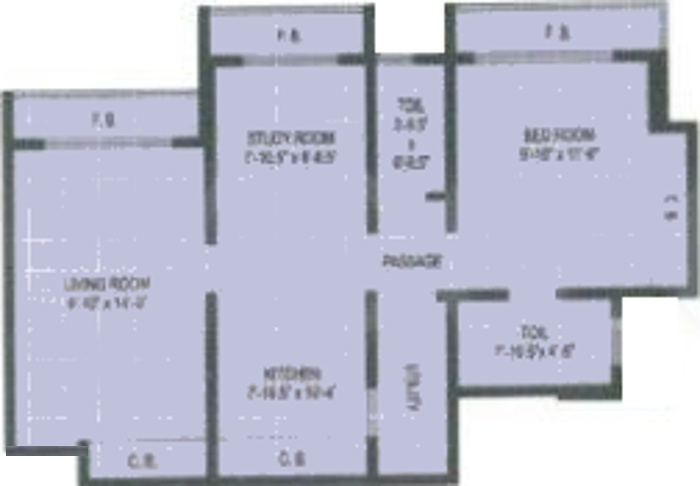 Akanksha Enterprises Pioneer Floor Plan (2BHK+2T (511 sq ft) 511 sq ft)