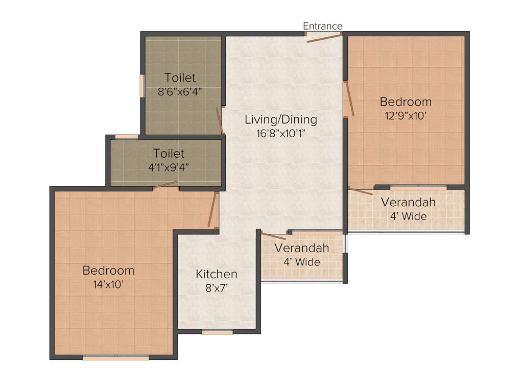 Loharuka Green Chinar (2BHK+2T (970 sq ft) 970 sq ft)