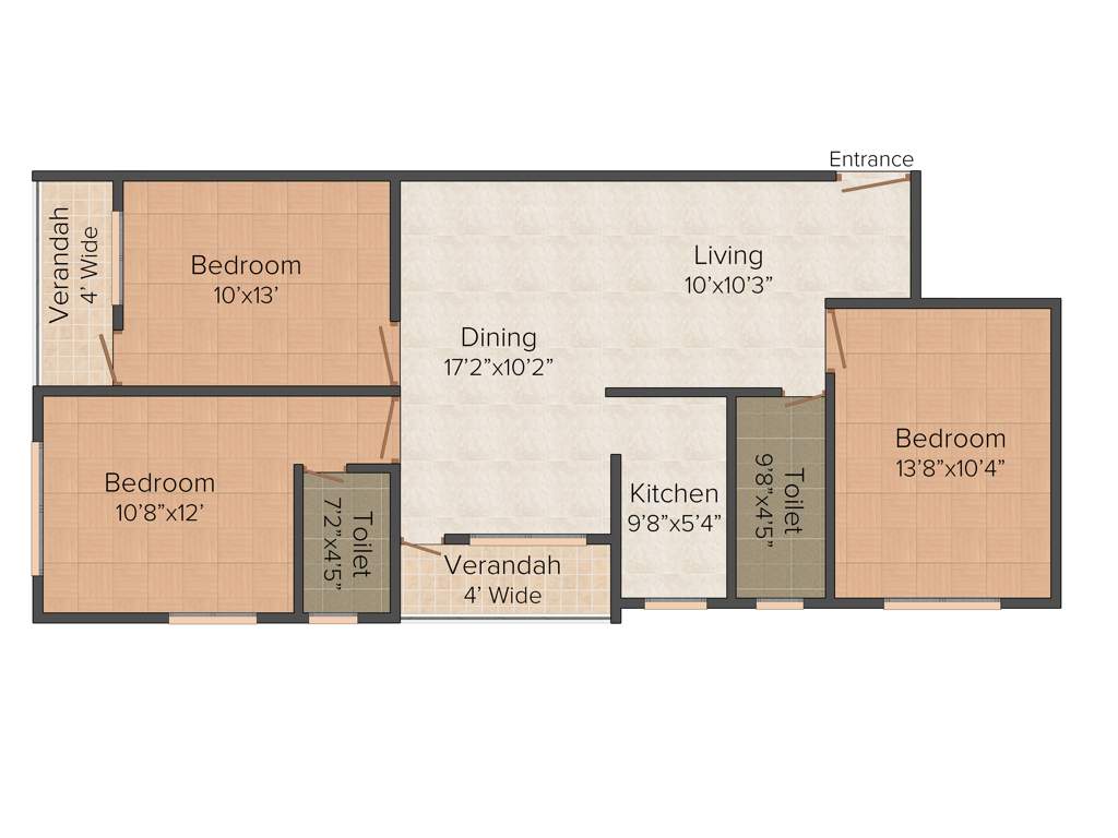Loharuka Green Chinar (3BHK+2T (1,348 sq ft) 1348 sq ft)