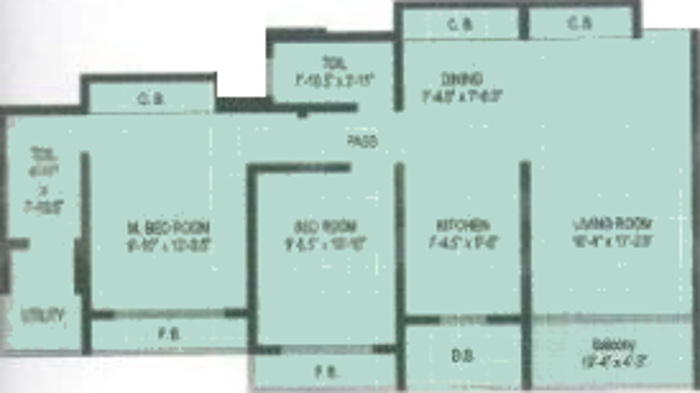 Akanksha Enterprises Pioneer Floor Plan (2BHK+2T (755 sq ft) 755 sq ft)
