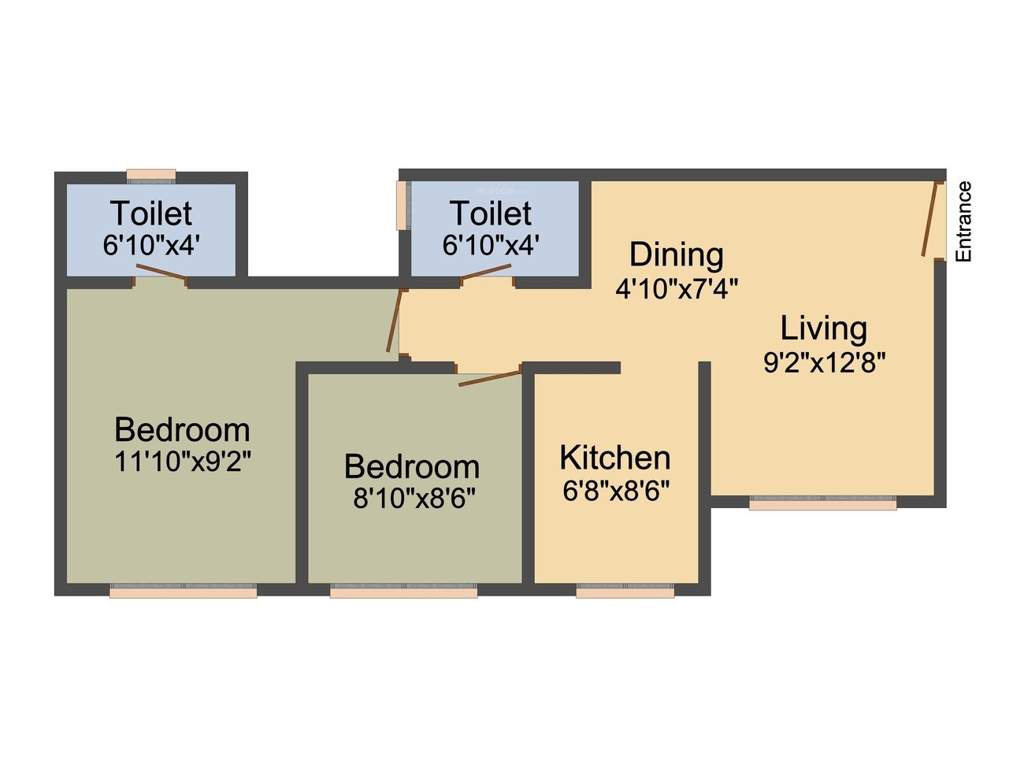 Poddar Samruddhi Evergreens (2BHK+2T (726 sq ft) 726 sq ft)
