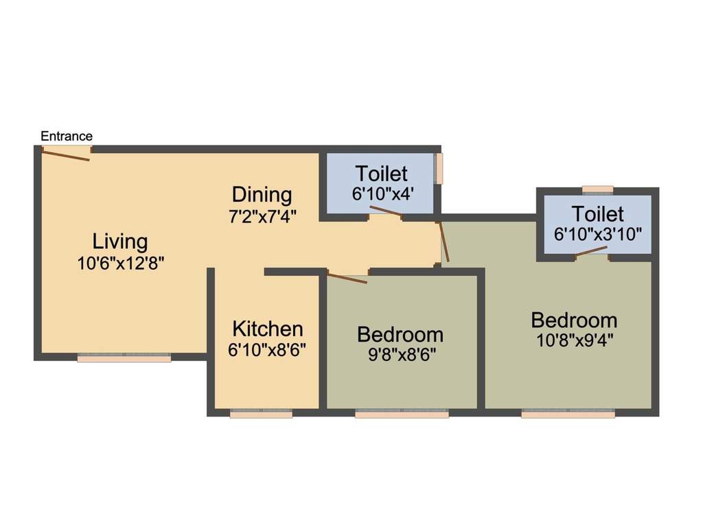 Poddar Samruddhi Evergreens (2BHK+2T (737 sq ft) 737 sq ft)