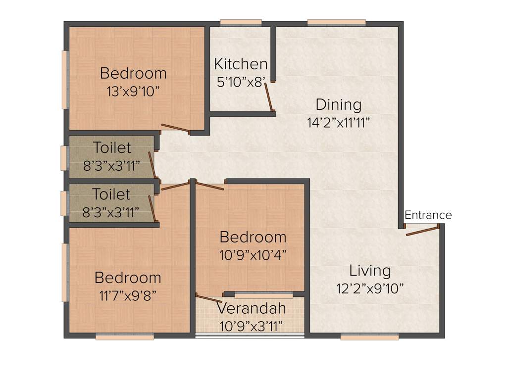 Suman Vivekananda Bhavan (3BHK+2T (1,374 sq ft) 1374 sq ft)