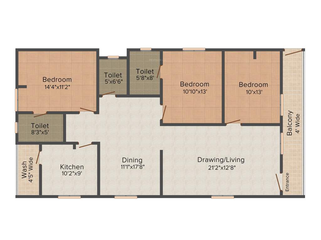 Vision Golden Blossom (3BHK+3T (1,704 sq ft) 1704 sq ft)