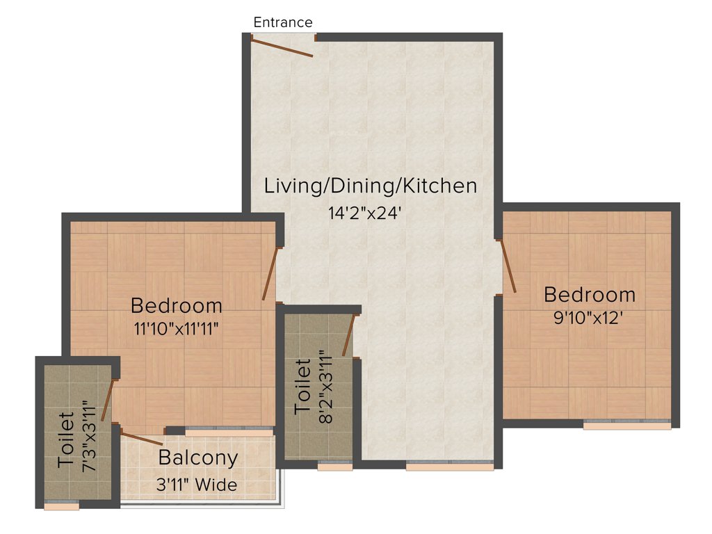 Aatreyee Toshanee (2BHK+2T (919 sq ft) 919 sq ft)