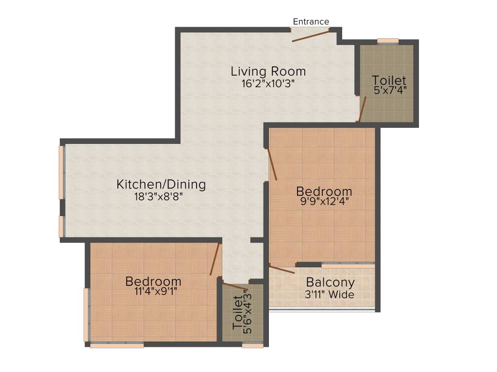 Aatreyee Toshanee (2BHK+2T (980 sq ft) 980 sq ft)