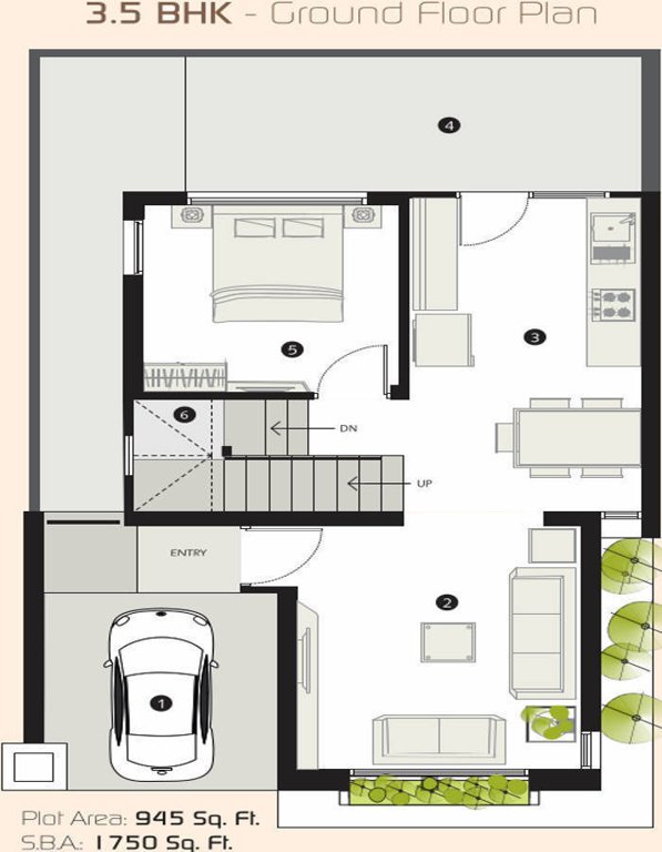 Nilamber Oriens (3BHK+2T (1,750 sq ft) + Pooja Room 1750 sq ft)
