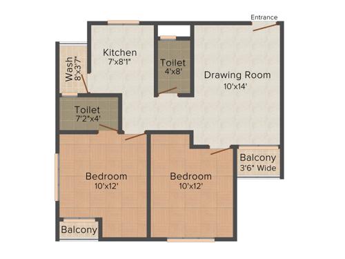 Shree Dhyan Infracon Pvt Ltd Residency (2BHK+2T (855 sq ft) 855 sq ft)
