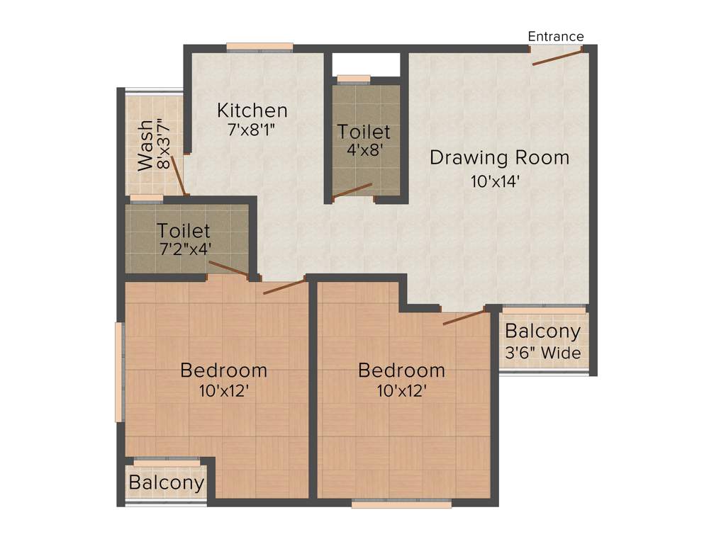 Shree Dhyan Infracon Pvt Ltd Residency (2BHK+2T (855 sq ft) 855 sq ft)