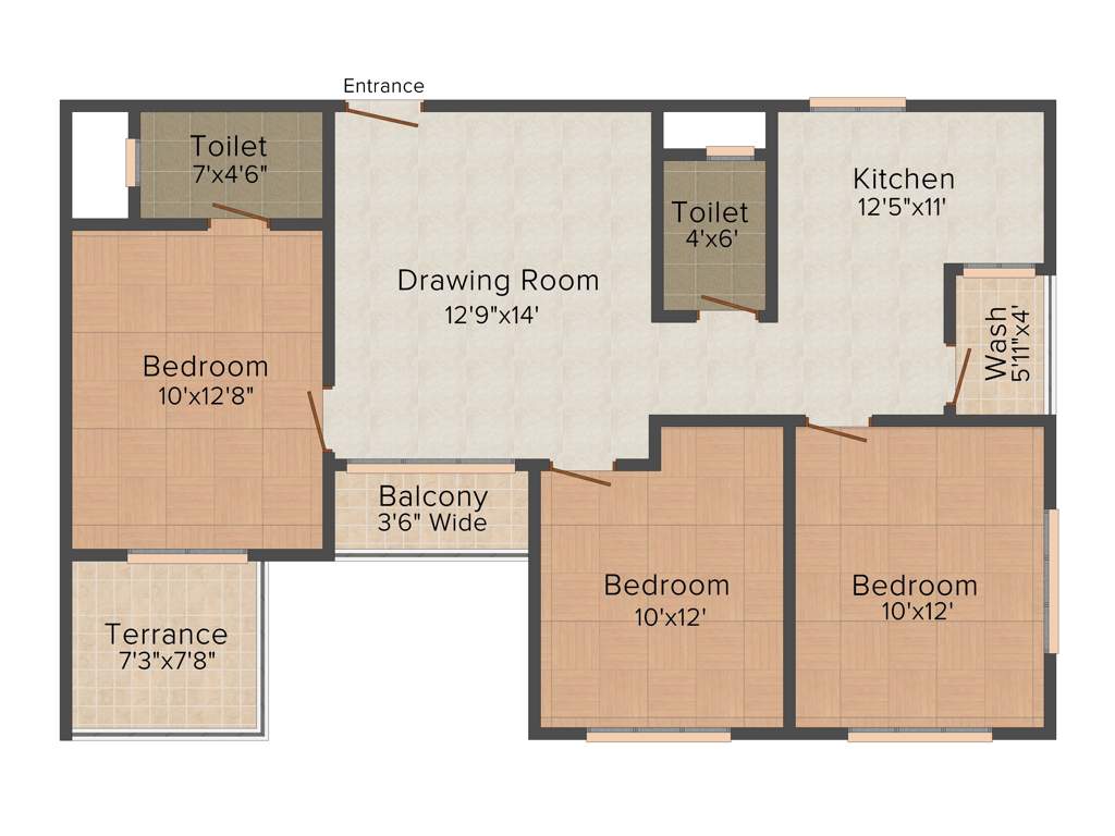 Shree Dhyan Infracon Pvt Ltd Residency (3BHK+2T (1,270 sq ft) 1270 sq ft)