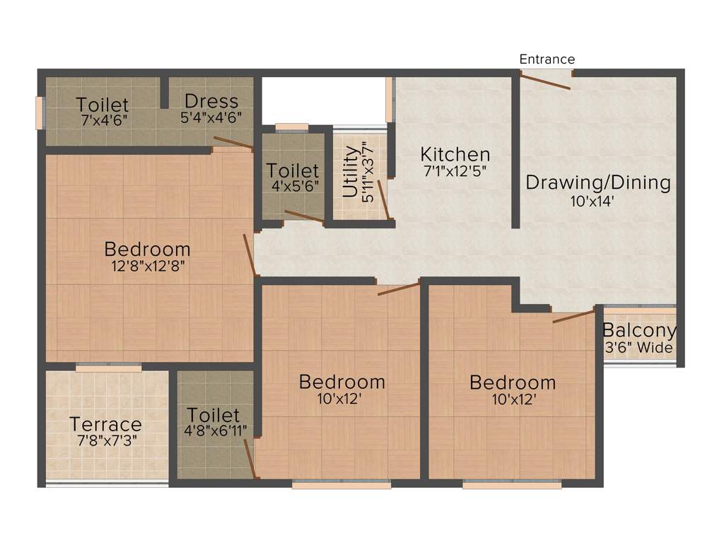 Shree Dhyan Infracon Pvt Ltd Residency (3BHK+3T (1,308 sq ft) 1308 sq ft)