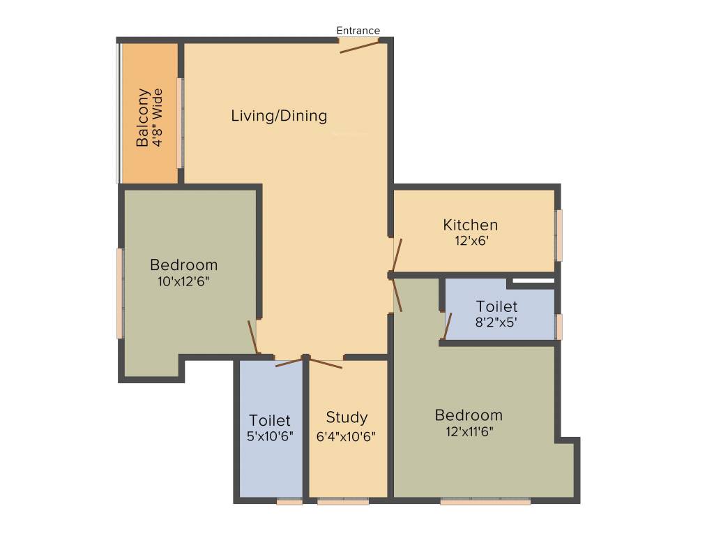 Mani Shankhmani (2BHK+2T (1,270 sq ft) Study Room 1270 sq ft) Mani Shankhmani (2BHK+2T (1,270 sq ft) Study Room 1270 sq ft)