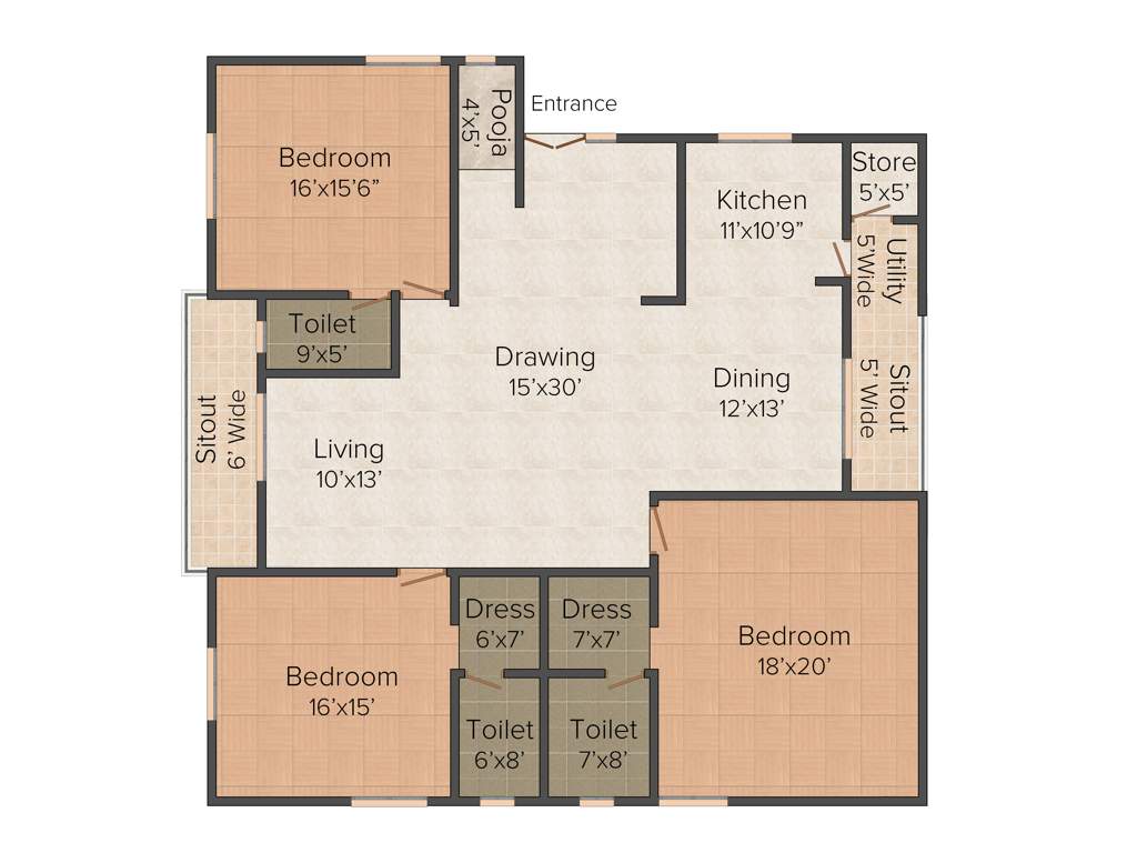 Reliance Avans Legacy (3BHK+3T (3,110 sq ft)   Pooja Room 3110 sq ft)