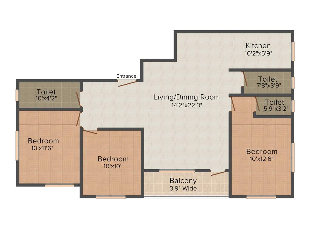 Samridhi Developers Sai Palace 3BHK+2T (1,435 sq ft)