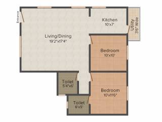 Anubhava Ishwerya Suncrest (2BHK+2T (993 sq ft) 993 sq ft) Anubhava Ishwerya Suncrest (2BHK+2T (993 sq ft) 993 sq ft)