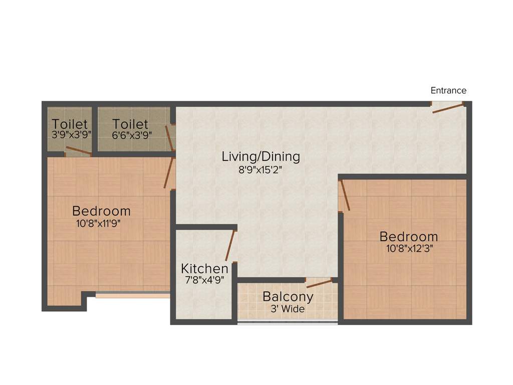 ML Khokan Enclave (2BHK+2T (958 sq ft) 958 sq ft)
