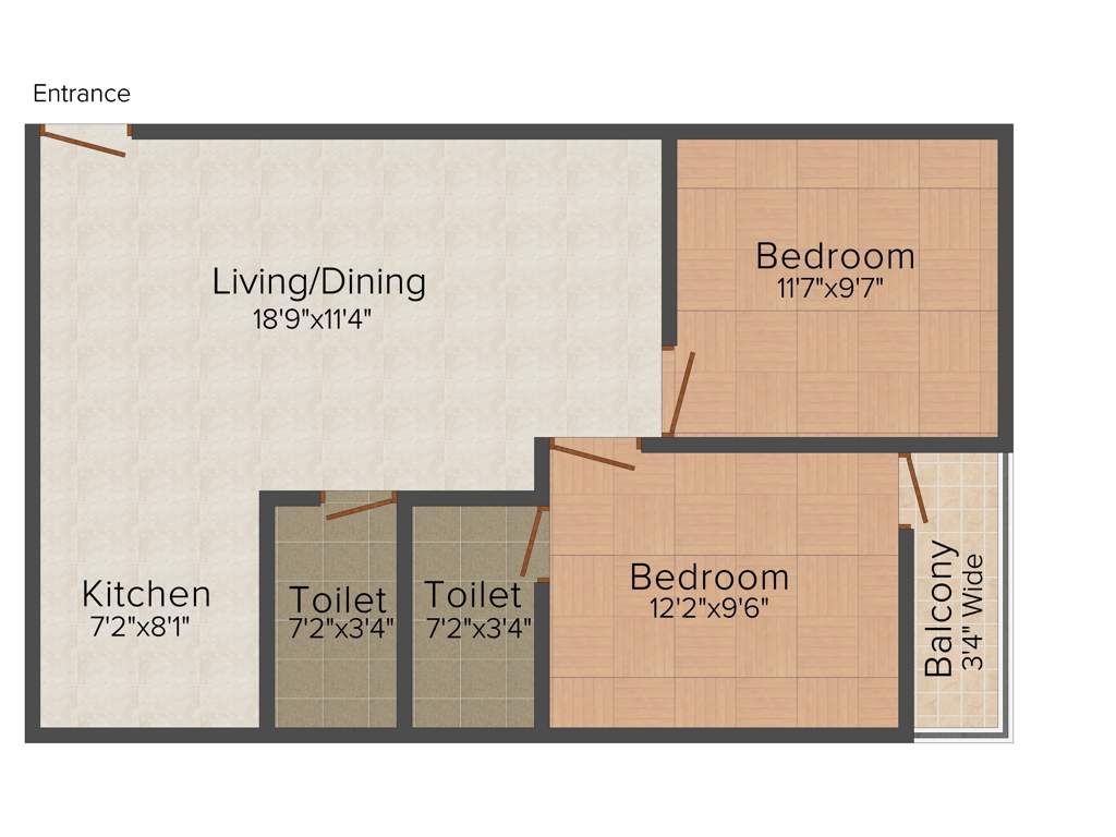 ML Khokan Enclave (2BHK+2T (889 sq ft) 889 sq ft)