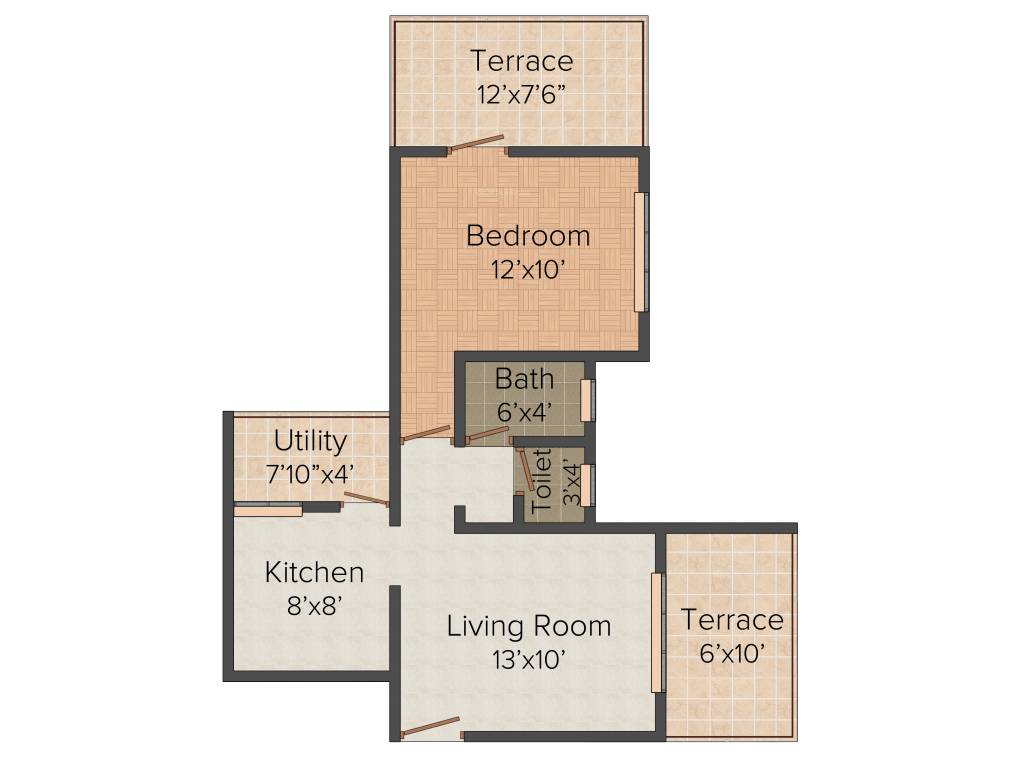 CD Premia (1BHK+1T (657 sq ft) 657 sq ft)