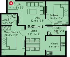 ACE Promoters And Developers Apple View (2BHK+2T (880 sq ft) 880 sq ft)