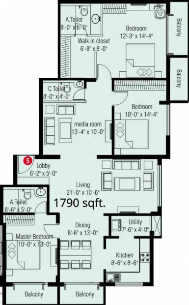 ACE Promoters And Developers Apple View (3BHK+3T (1,790 sq ft) 1790 sq ft)