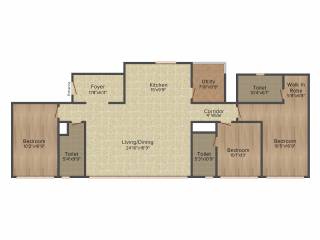 Sobha Clovelly (3BHK+3T (2,243 sq ft) 2243 sq ft)