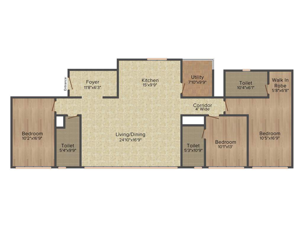 Sobha Clovelly (3BHK+3T (2,243 sq ft) 2243 sq ft)