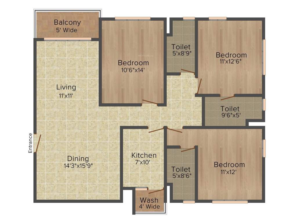 Arch Starwood (3BHK+3T (1,740 sq ft) 1740 sq ft)