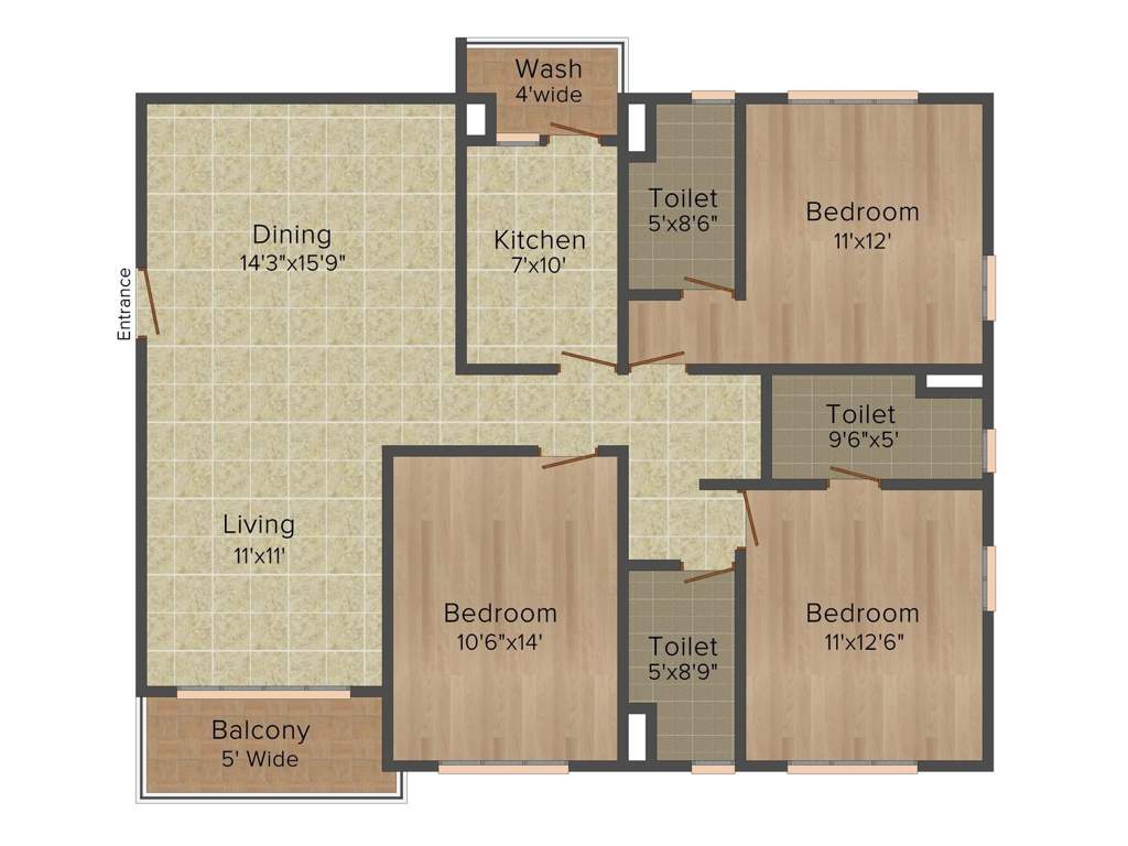 Arch Starwood (3BHK+3T (1,759 sq ft) 1759 sq ft)