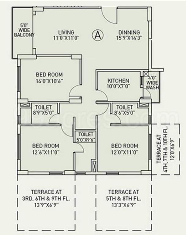  starwood tower 1 to 7 Floor Plan Floor Plan