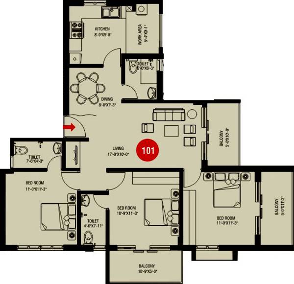 Rajkamal Constructions Misri Prime (3BHK+3T (1,350 sq ft) 1350 sq ft)