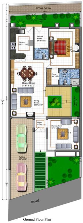 Koncept Ambience Palm County Rows (4BHK+5T (3,340 sq ft)   Servant Room 3340 sq ft)