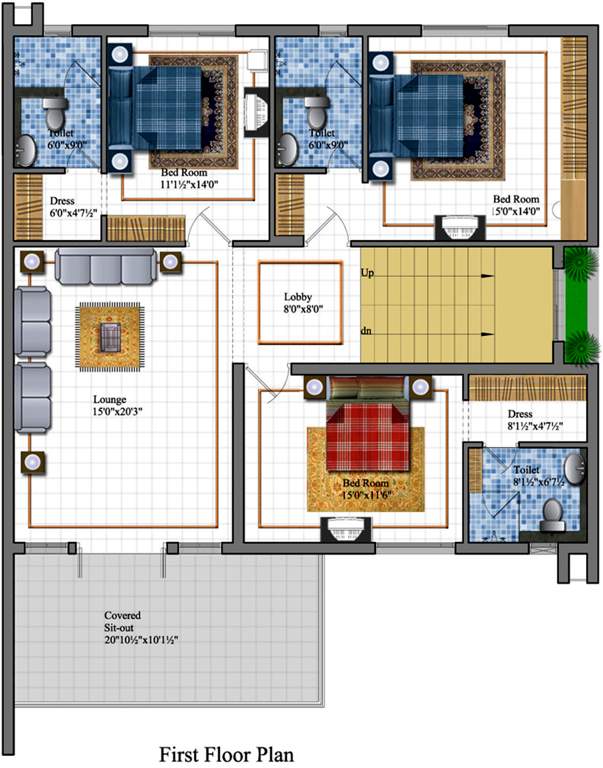 Koncept Ambience Palm County Rows (4BHK+4T (3,621 sq ft)   Servant Room 3621 sq ft)