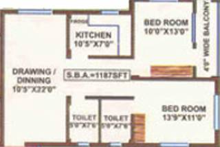 Amrita Gouri Shankar Residency (2BHK+2T (1,187 sq ft) 1187 sq ft) Amrita Gouri Shankar Residency (2BHK+2T (1,187 sq ft) 1187 sq ft)