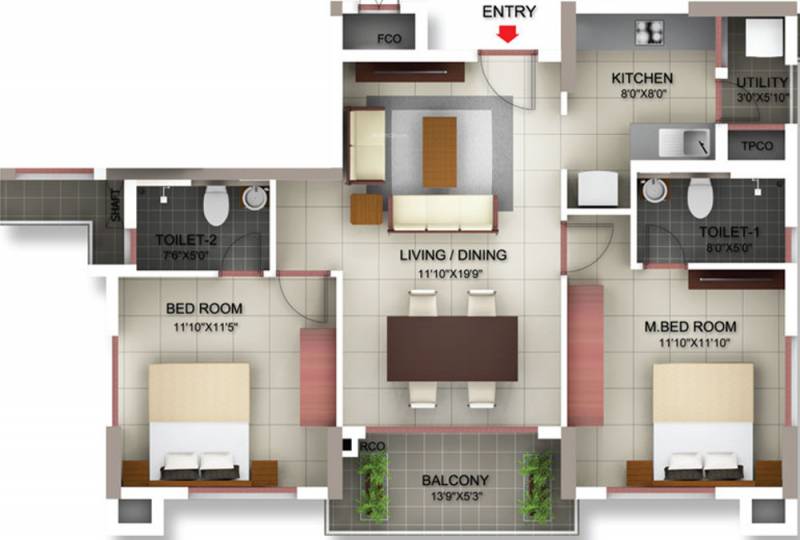 Incor Siesta (2BHK+2T (1,042 sq ft) 1042 sq ft) Incor Siesta (2BHK+2T (1,042 sq ft) 1042 sq ft)