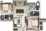 PBEL Siesta (2BHK+2T (1,033 sq ft) 1033 sq ft)
