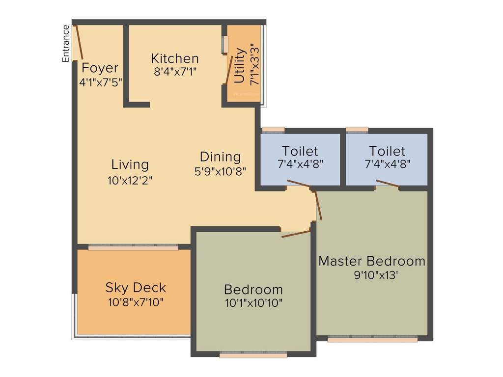 Keya The Green Terraces (2BHK+2T (940 sq ft) 940 sq ft)