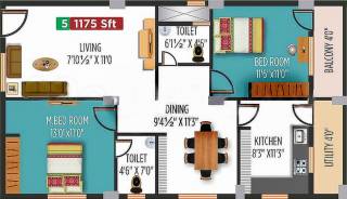 Sreejith Sree Arcade (2BHK+2T (1,175 sq ft) 1175 sq ft)