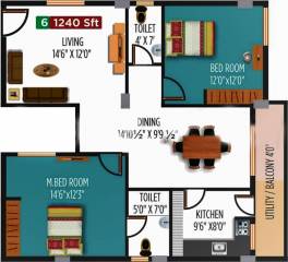 Sreejith Sree Arcade (2BHK+2T (1,240 sq ft) 1240 sq ft)