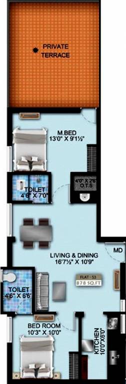 Bhaveshwar Zako (2BHK+2T (878 sq ft) 878 sq ft) Bhaveshwar Zako (2BHK+2T (878 sq ft) 878 sq ft)