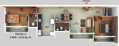 Bhoomi Fern (2BHK+2T (1,115 sq ft) + Pooja Room 1115 sq ft) Bhoomi Fern (2BHK+2T (1,115 sq ft) + Pooja Room 1115 sq ft)