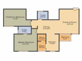 Shrijibapa Floris 41 (2BHK+2T (1,332 sq ft) 1332 sq ft)
