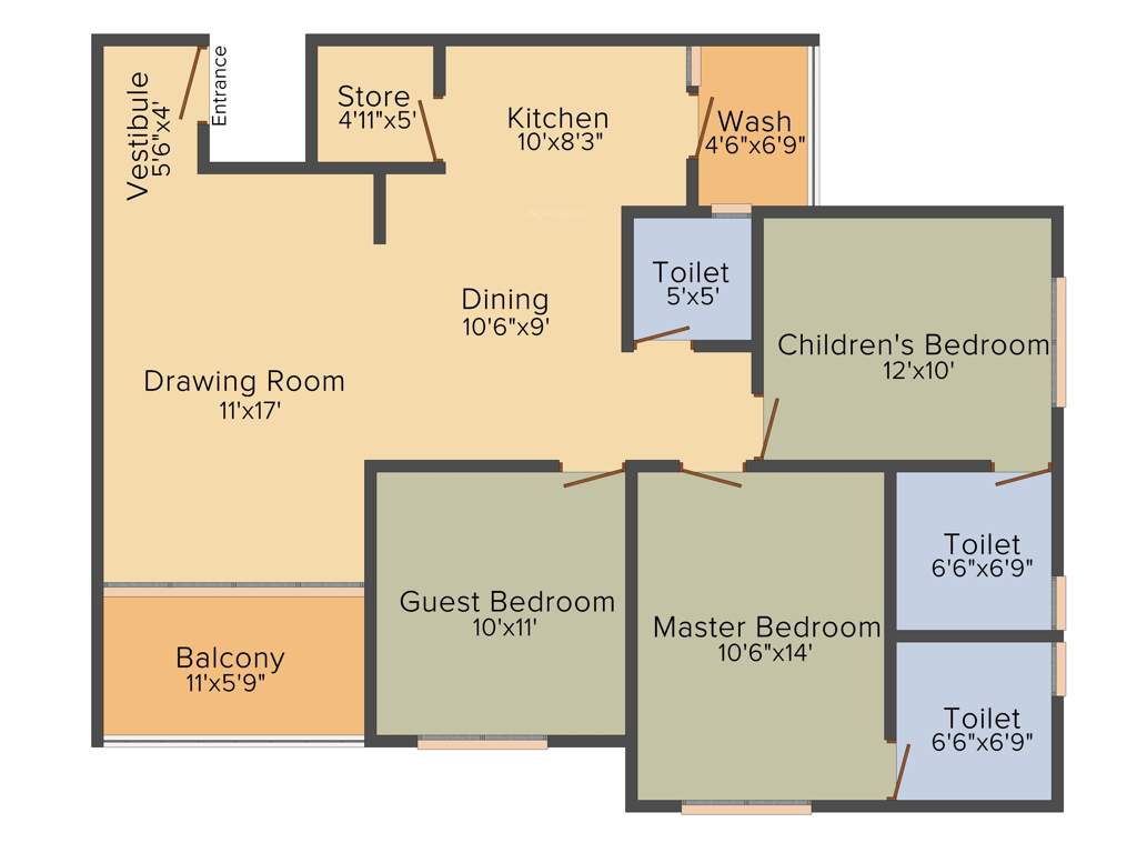 Shrijibapa Floris 41 (3BHK+3T (1,865 sq ft) 1865 sq ft)