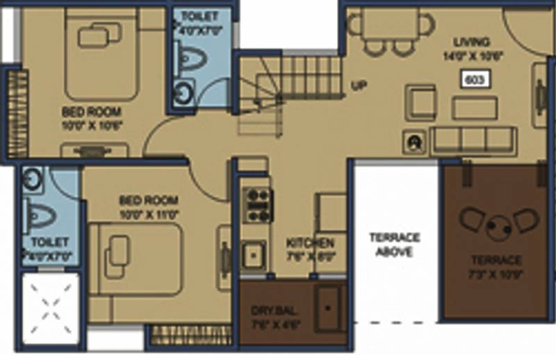 Karma Tierra (2BHK+2T (1,240 sq ft) 1240 sq ft)