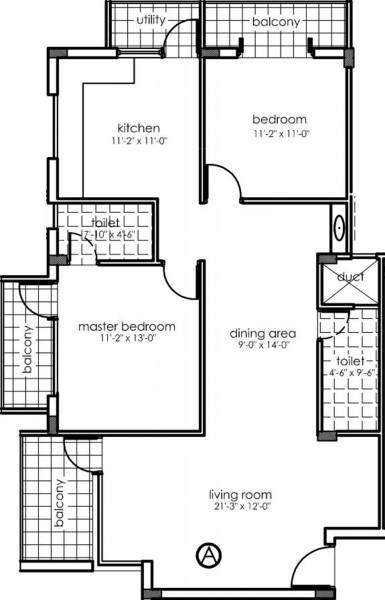 Conseptz Mercury (2BHK+2T (1,305 sq ft) 1305 sq ft)