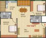 Sai Builders Bangalore Sri Sai Sapphire (2BHK+2T (1,167 sq ft) 1167 sq ft)