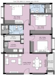 Casagrand Cherry Pick (3BHK+2T (1,424 sq ft) 1424 sq ft) Casagrand Cherry Pick (3BHK+2T (1,424 sq ft) 1424 sq ft)